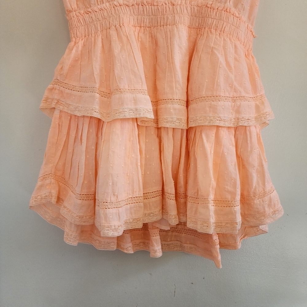 Peach Blossom Mini Dress Ruffled Size Medium - Picture 6 of 16